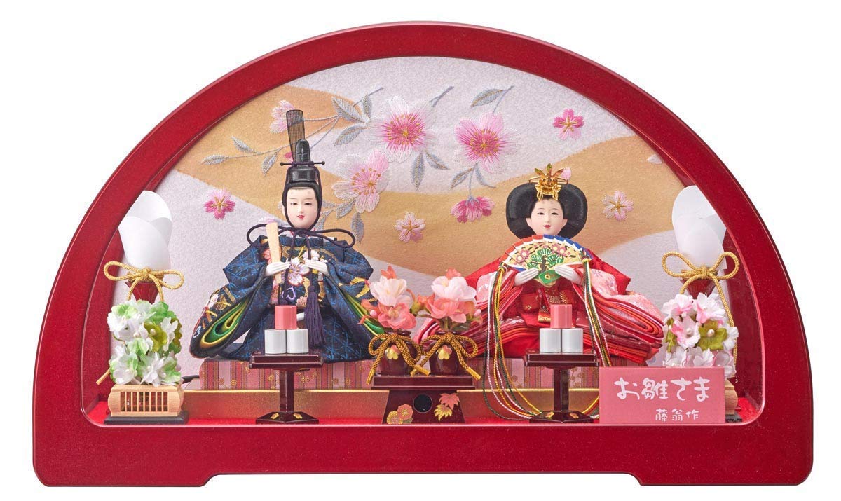 Amazon | 雛人形 親王ケース飾り 間口50×奥行25×高さ30cm アクリル